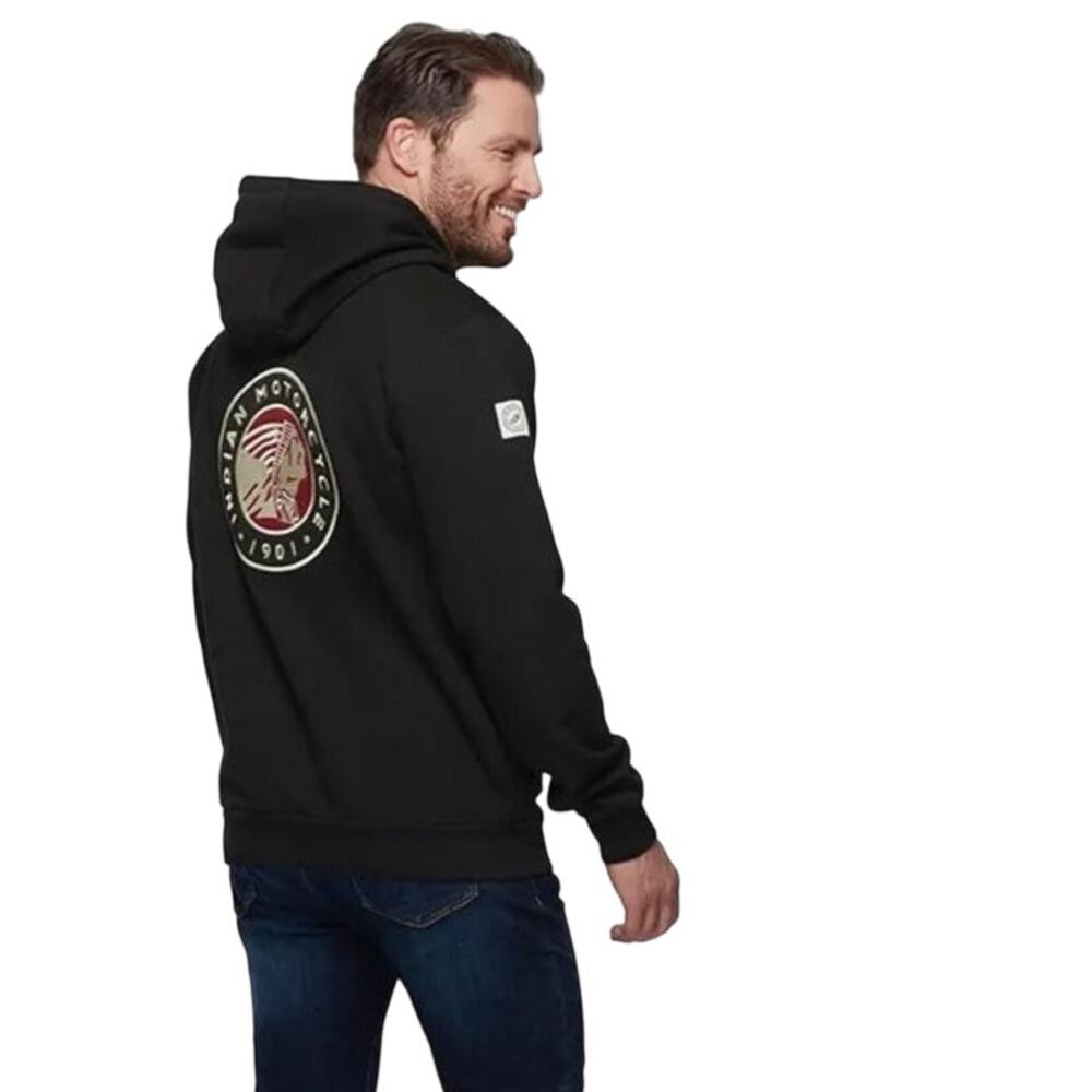 Indian Motorcycle Men's Applique Headdress Hoodie, Black XL